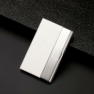 Custom Logo Silver Metal Name Card Case Stainless Steel PU Business Card <b>Holder</b> for BusinessLuxury Business Card Case - Product Image 3