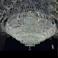 Grand lustre européen multi-bras en cristal, style bougie, suspension décorative pour villa, hall d'hôtel, salle de banquet