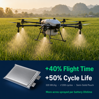 Cellule de batterie semi-solide 320Wh/kg 30Ah 5C à décharge rapide, cellule Lipo en pochette pour drone agricole et logistique, pack personnalisé 4S-24S