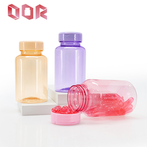 150cc multiple colored Plastic PET Bottles 5 OZ plastic Packaging jar with Flip Cap for Tablets, and Health <b>Supplements</b> - Product Image 2