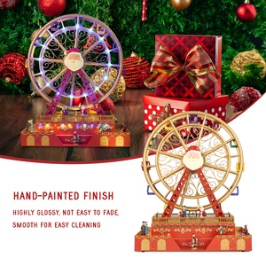 Vente en gros de boîte à musique en forme de grande roue de Noël avec lumière LED colorée et mouvement pour la décoration de Noël, jouet et cadeau - Product Image 6
