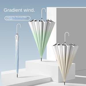 Straight Rod Fresh 16 Bone Gradient Sun Umbrella UV Protection Dual-Purpose Classic Design Advertising Gift 105cm Open Diameter