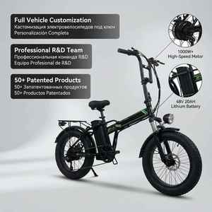 Bicicleta Eléctrica Plegable de Montaña de Alta Potencia 1000W, Neumático Grueso de 20 Pulgadas, 40V 20Ah, Cuadro de Acero de Alto Carbono, Bicicleta Eléctrica Plegable - Product Image 5