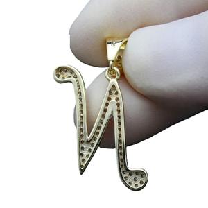 Colgante con Letra del Alfabeto N, Colgante de Diamante Moissanite sin Cadena, Plata de Ley 925, Estilo Iced Out, Regalo de Cumpleaños, Colgante con Letra - Product Image 3