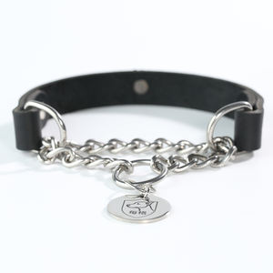 <span class=keywords><strong>Collar</strong></span> de Perro de Cuero Genuino Sólido con Cadena de Acero Inoxidable Personalizada, Suave y Duradera, Adornado con Diamantes de Imitación - Product Image 3