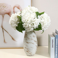Vraie touche de haute qualité tige unique grande artificielle souple latex hortensia fleurs fausse fleur hortensia mariage fleurs décor