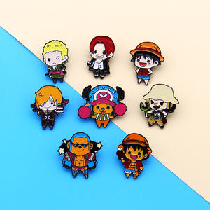 15 modèles d'insigne <span class=keywords><strong>de</strong></span> broche en métal Luffy Version Q personnage d'anime Chopper <span class=keywords><strong>Nami</strong></span> <span class=keywords><strong>chapeau</strong></span> <span class=keywords><strong>de</strong></span> <span class=keywords><strong>paille</strong></span> squelette épingles en métal en alliage - Product Image 1