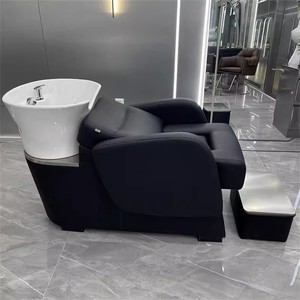 Sillón de Lavacabezas Moderno y Sencillo para Salón de Belleza con Lavabo de Cerámica, Unidad de Lavado de Cabello para Peluquería, Suministro de Fábrica - Product Image 2