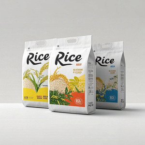 Kustom grosir kualitas tinggi 1Kg 2Kg 5Kg 10Kg ritsleting tepung gandum kertas Kraft mudah dibuka kemasan plastik tas beras dengan pegangan - Product Image 4