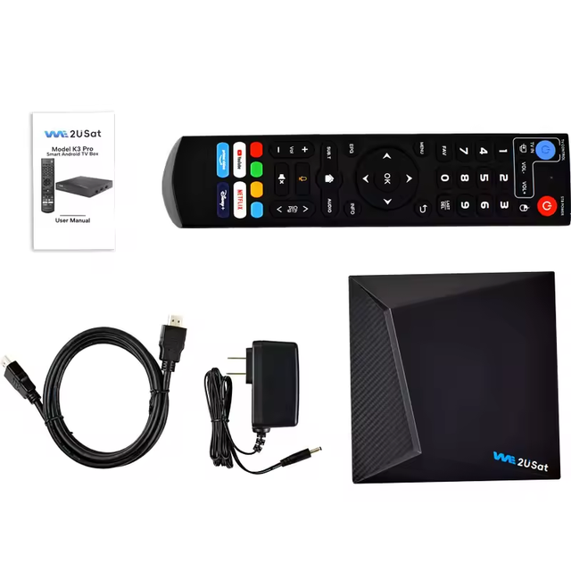 WE2USAT K3 Pro New 6K Media Box Android TV Box with Voice Remote for USA Canada