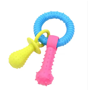Anyfeel - Juguetes Masticables Duraderos y Ecológicos de TPR con Sabor a Pollo para Perros, 2.5 cm, Juguetes Modernos con Sonido, Palitos Coloridos y Anillos de Dentición - Product Image 4