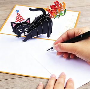 <span class=keywords><strong>Carte</strong></span> de vœux pop-up 3D chat fait main en gros avec confettis et motif fumigène, taille et logo personnalisables, <span class=keywords><strong>carte</strong></span> en papier avec enveloppe pour anniversaire - Product Image 6