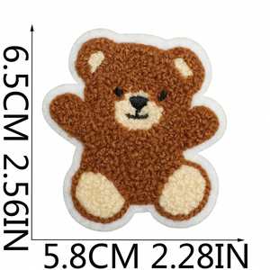 <b>Cute</b> Chenille Animal <b>Bear</b> Embroidery Iron on <b>Bear</b> Patches - Product Image 6