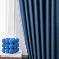 Tela azul profundo de alto sombreado para sala de estar moderna, parasol, cortinas de ventana con aislamiento térmico, cortinas y cortinas de alta calidad