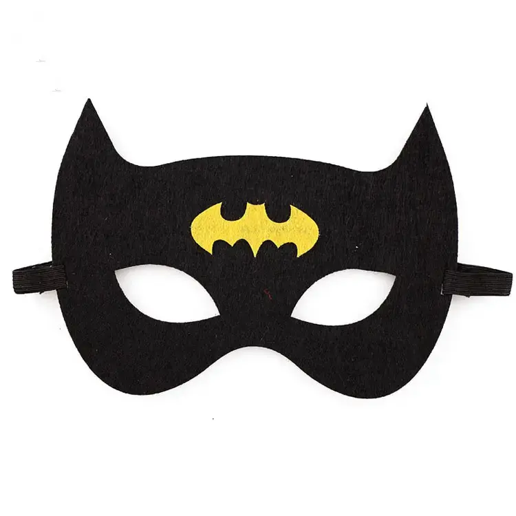 Cadılar bayramı göz maskesi keçe hayvan maskeli Cosplay maske siyah yarım maske kostüm Cosplay kostüm için elastik halat ile