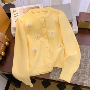 Cardigan da Donna in <span class=keywords><strong>Lana</strong></span> Lavorato a Maglia con Motivo Floreale, Decorazione a Bottoni <span class=keywords><strong>e</strong></span> Tasche Ricamate, Casual <span class=keywords><strong>e</strong></span> alla Moda - Product Image 4