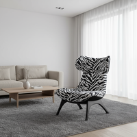 Fauteuil de détente moderne en tissu avec hauteur réglable pour salon, bureau à domicile et chambre – Design chaise longue pour extérieur