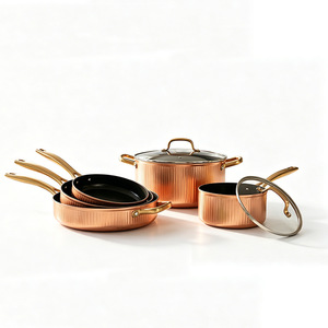 FT-601 Gilded Forged Cookware Set 12 Piece Non Stick Oven Safe Hand Wash Only Stove And Gas Stove Compatible - Product Image 2