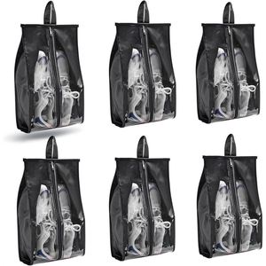 Grands sacs de rangement pour chaussures pliables en PVC imperméable multicolores pour le salon, organisateur de chaussures portable, fermeture éclair robuste - Product Image 3