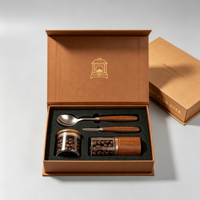Boîte à rabat magnétique GoTop pour ensemble d'outils à café avec insert EVA personnalisé, finition mate, coffret cadeau de café haut de gamme
