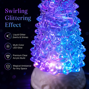 Arbre de Noël LED en plastique de 21 cm, changeant de couleur, décorations scintillantes pour bureau, boîte de vente au détail, cadeaux d'Halloween, de Noël et de Pâques - Product Image 2