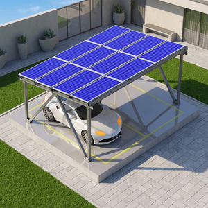 Système de montage de carport solaire en aluminium imperméable pour 2 voitures, structure de stationnement photovoltaïque pour usage commercial et résidentiel - Product Image 1
