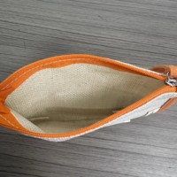 Pochette plate promotionnelle en jute mélangée blanche avec fermeture éclair, sacs cosmétiques, sacs à parfum, trousse de toilette de voyage