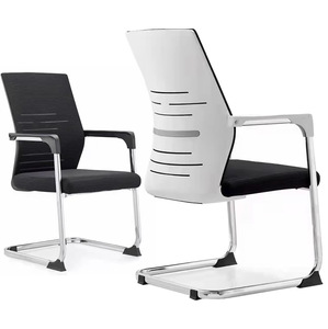 Fabricación en <span class=keywords><strong>China</strong></span>, muebles de oficina, silla de red de malla trasera media, silla de visita de oficina fija de malla moderna - Product Image 1