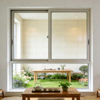 Ventana Corredera Horizontal Moderna de Aleación de Aluminio con Malla de Acero Inoxidable, Aislamiento Acústico y Térmico para Sala de Estar de Villa, Puente Térmico Roturo