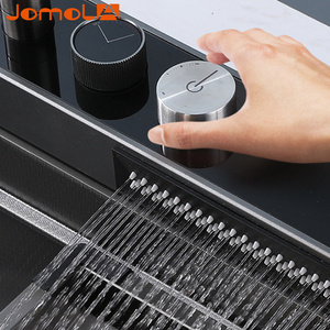 Thép Không Gỉ 304 Nano Màu Đen Duy Nhất Bát <span class=keywords><strong>Topmount</strong></span> Thác Đa Chức Năng Bồn Rửa Nhà Bếp Handmade Bồn Rửa Với Hiển Thị Kỹ Thuật Số - Product Image 4