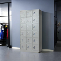 Casier de rangement en acier pour salle scolaire, armoire à livres pour étudiants avec 15 portes, serrure à clé, serrure à combinaison, étagères réglables, recyclable