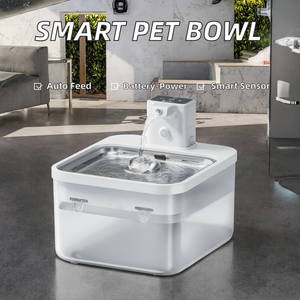 2.5L sıcak satış 4000mAh otomatik kedi köpek kase akıllı kablosuz sensör Pet su sebili pil güç paslanmaz - Product Image 5