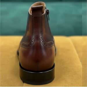 Chaussures montantes pour hommes en cuir véritable 100% de haute qualité, à bout fermé, décontractées, mode hiver 2026, faites à la main, vente en gros - Product Image 6