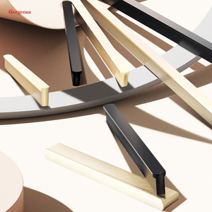 Profiles Closet Pull Matte Kitchen <strong>Knobs</strong> Black <strong>Rose</strong> <strong>Gold</strong> Furniture Long Aluminium Handle Luxury Round Head Solid Carton Modern - Product Image 5