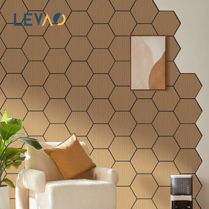 Panneau <span class=keywords><strong>mural</strong></span> en lattes de bois Akupanel, panneau en fibre de polyester à rainures rainurées insonorisant pour salle de jeux de magasin de détail - Product Image 2
