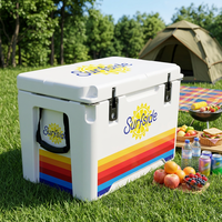 Glacière isotherme portable en plastique rotomoulé PE, économique et moderne, personnalisable, pour camping et pique-nique, stockage de glace sèche, 45qt, pour aliments