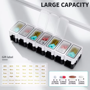 Pastillero Portátil de Plástico con Tapa, Mini Dispensador de Pastillas Sellado a Prueba de Polvo, Estuche de Almacenamiento, Sub-estuche para Viajes, Contenedor de Medicamentos - Product Image 5