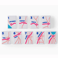 Mahjong de style américain en acrylique, design moderne de luxe, mini ensemble de voyage portable avec emballage en boîte en carton