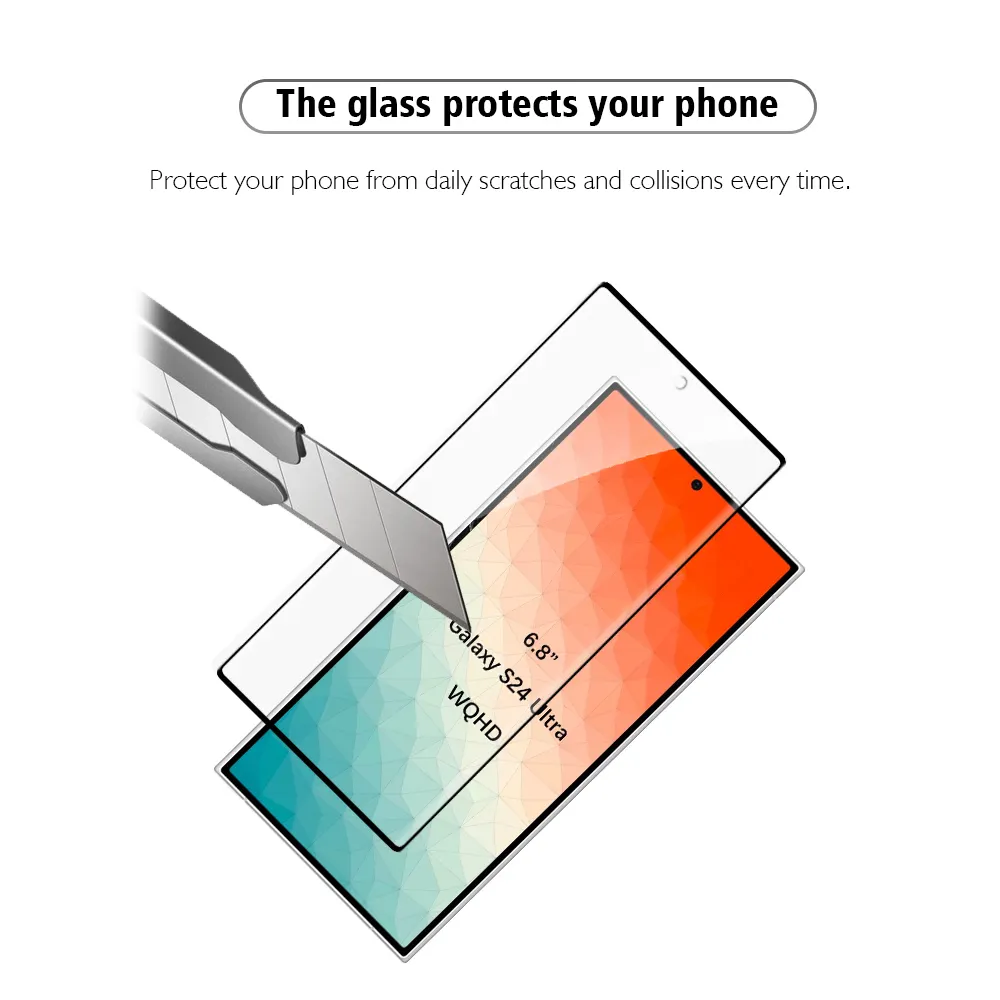 Yeni varış yüksek temizle 2.5D düz 9H temperli cam ekran koruyucu telefon koruyucu Film Samsung S24 S23 S22 artı Ultra