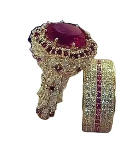 Dropshipping Hot Selling Nieuwe Ring 2 Stuks Mode Sfeer Diamanten Ring Voor Vrouwen Trouwringen Goud 18K Paar R143