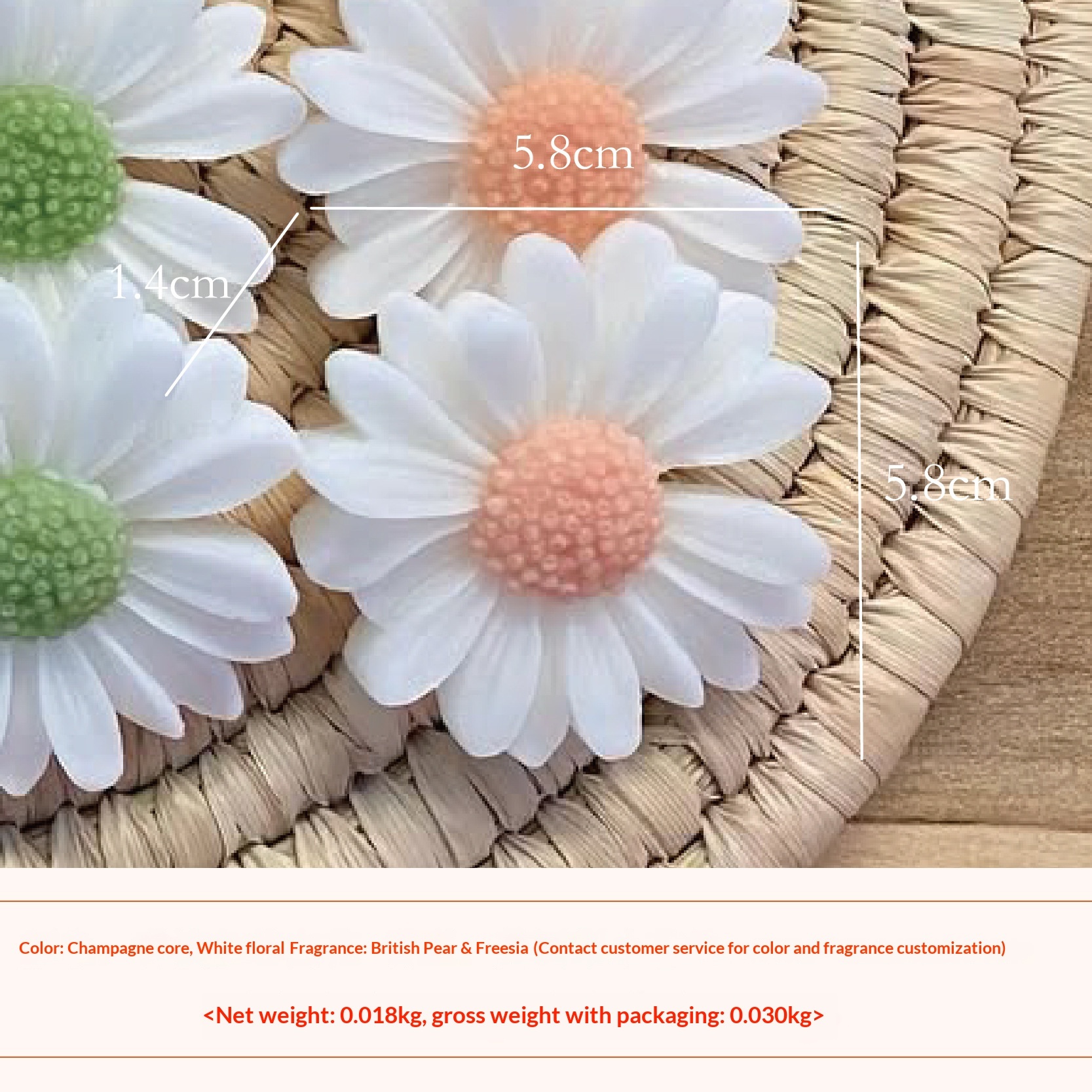 Champagne colored core with a hundred flowers