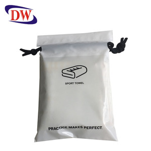 Recycle <strong>Personalised</strong> Customise logo Printed White <strong>Pe</strong> Pull Rope Draw String Towel Packaging Plastic Poly <strong>Bag</strong> - Product Image 1