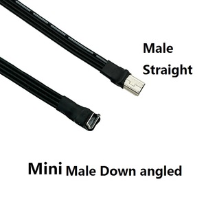 Oem tiêu chuẩn Mini <span class=keywords><strong>USB</strong></span> cáp phẳng Ribbon cấu hình thấp 90 độ Angled mở rộng góc bên phải điện sạc PVC dây cho máy ảnh - Product Image 4