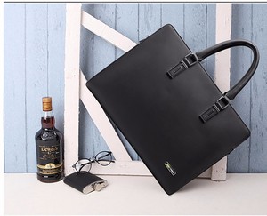 Maletín de cuero genuino, maletín rígido <span class=keywords><strong>para</strong></span> ordenador portátil, maletín impermeable - Product Image 5