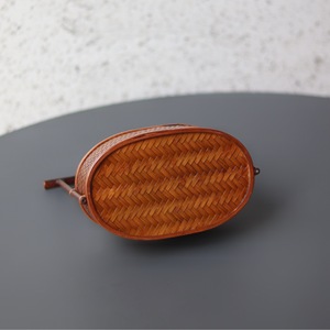 July 7th Handmade <b>Bamboo</b> Lacquer Basket Round Traditional Style Hanging Tea Storage Organizer Fruit Snack <b>Container</b> - Product Image 4