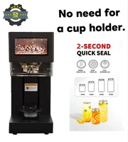 Nouvelle Machine Automatique de Scellage de Boîtes Sans Rotation pour Boissons Gazeuses, Gâteaux, Desserts, Boîtes PET et Boîtes de Thé aux Bulles