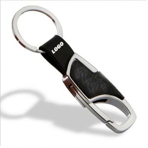 Custom Logo Metal Key Chains Waist Hanging Keychains Key Holder Men Best Gift Keyring Real Pebbled <b>Leather</b> <b>Keychain</b> - Product Image 1