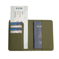 Dompet Kulit Anti-RFID dengan Logo Kustom, Pelindung Paspor Anti-Maling, Tempat Kartu, untuk Pria dan Wanita saat Bepergian