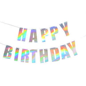 Buon compleanno foglia alfabeto Banner ghirlanda Baby Shower feste con forma di lettera bandiere di carta 16x19cm colorato - Product Image 1