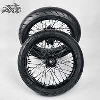 Kit de Ruedas Supermoto Surron Ultra Bee de 17 Pulgadas 100/80-17 130/70-17, Juego Completo de Ruedas con Radios de Acero al Carbono, Piezas para Motocicletas Eléctricas